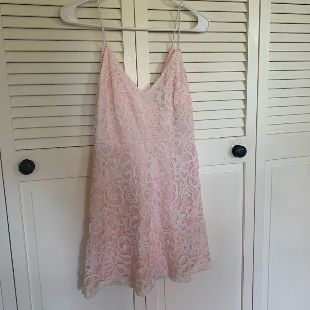 Pink Lace Slip Dress